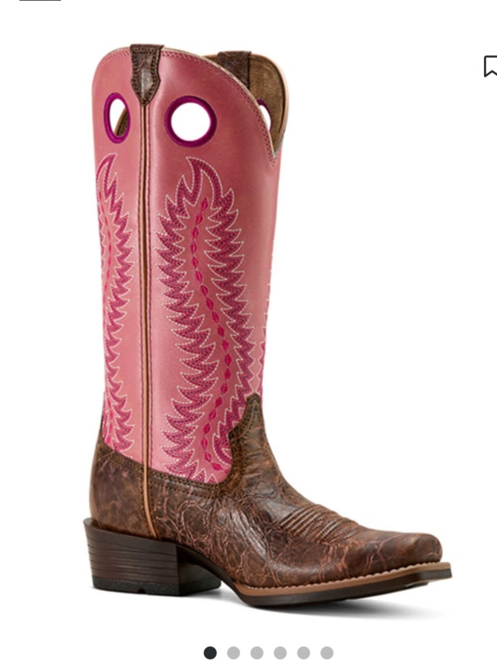Ariat junction jasper embroidered leather cowboy boots blush pink Womens 9 NWT